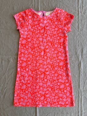 Crewcuts Shift Dress Pink Orange Floral 100% Cotton Girls Size 10